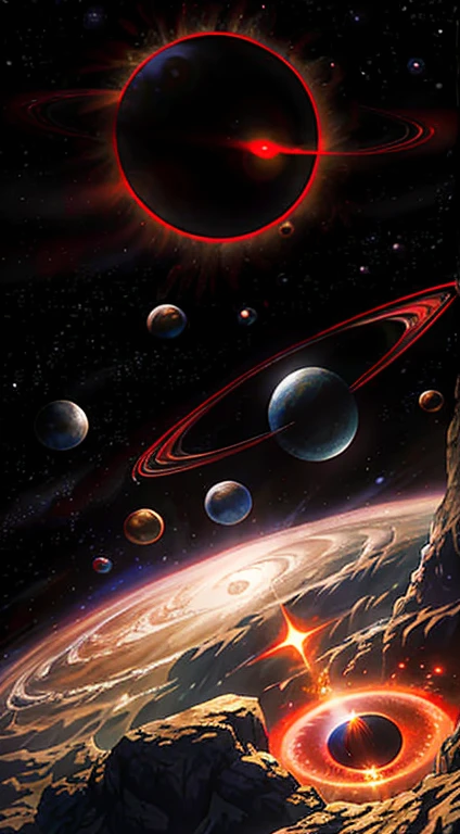 かっこいい宇宙の惑星と銀河のスマホ壁紙_01