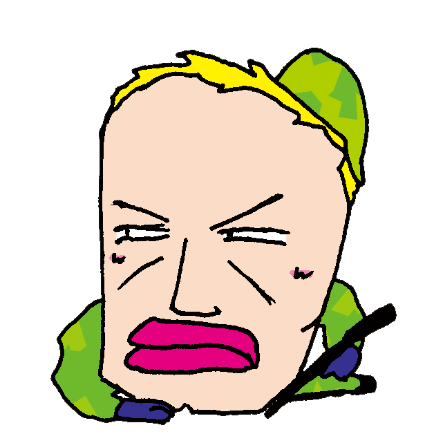 【無料イラスト素材】渋い顔でほふく前進するベテラン兵隊【仏教】