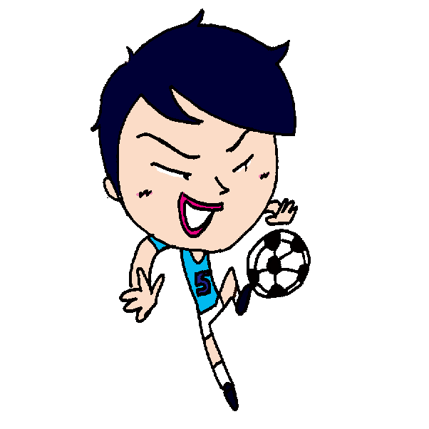 【無料イラスト素材】ゴール前のサッカー少年の空中トラップ【公式戦】