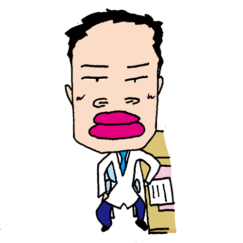 【無料イラスト素材】少し口下手なお医者さん【イスに座って診療するおじさんお医者さん】