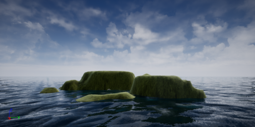 ゲームエンジンで美しい風景を作ろう_UE4水面と地上
