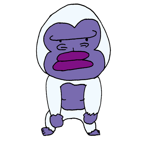 【無料イラスト素材】かわいい冬のモンスター雪男【少しかっこいい動物】