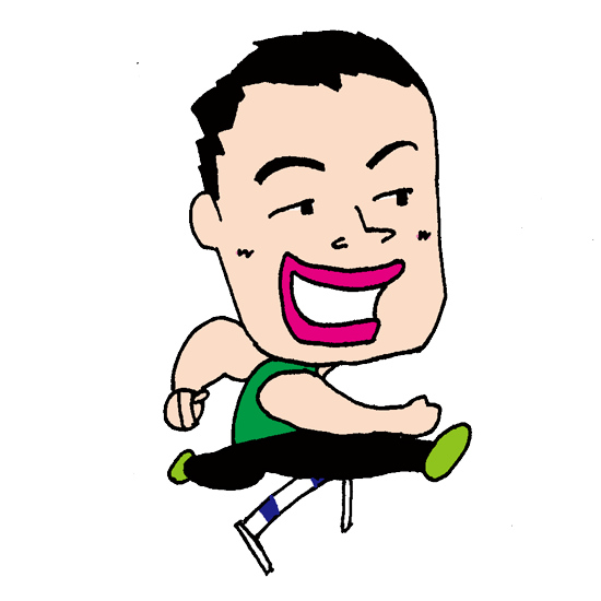 【無料イラスト素材】ハードル選手が笑顔でジャンプ【少しかわいい学生スポーツマン】