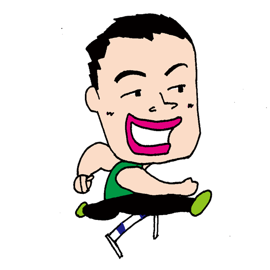 【無料イラスト素材】ハードル選手が笑顔でジャンプ【少しかわいい学生スポーツマン】