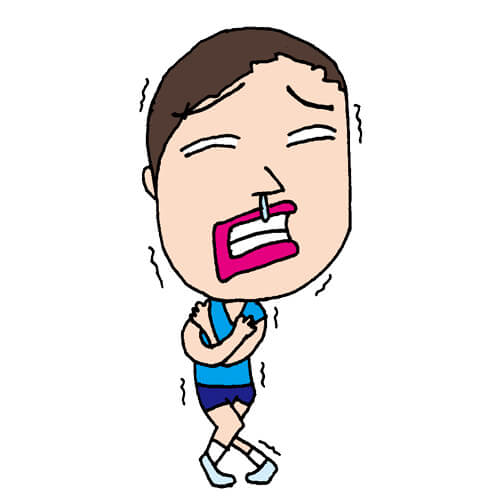 【無料イラスト素材】風邪気味なので寒くて震える男の子【健康第一】