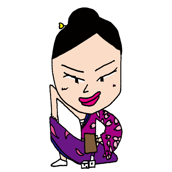 【無料イラスト素材】丁半賭博とサイコロを出す女性【江戸時代の娯楽】