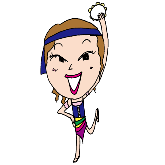 【無料イラスト素材】踊るジプシー衣装の女の子【ヨーロッパの民族衣装】