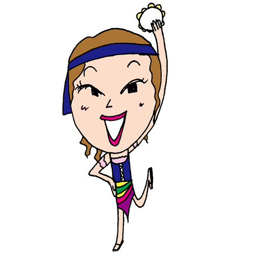 【無料イラスト素材】踊るジプシー衣装の女の子【ヨーロッパの民族衣装】