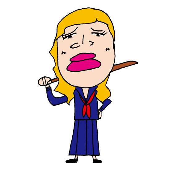 【無料イラスト素材】昭和の女子ケンカ不良番長【スケバン】