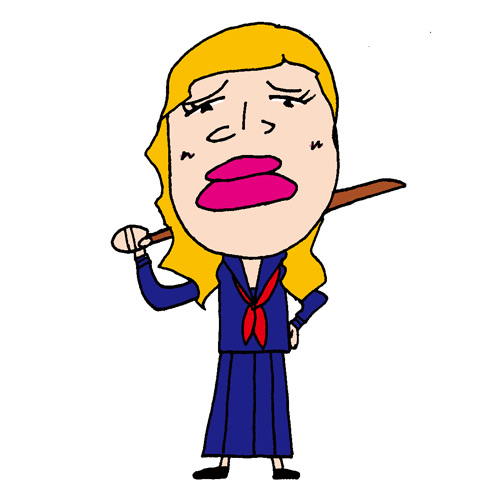 【無料イラスト素材】昭和の女子ケンカ不良番長【スケバン】