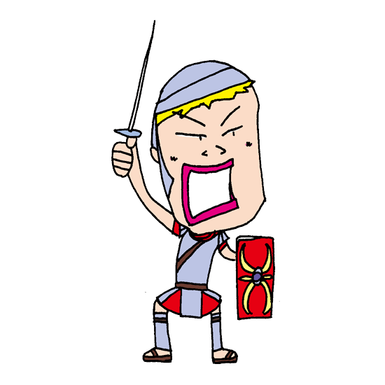 【無料イラスト素材】少しかわいいローマ時代の兵士【古代の戦士】