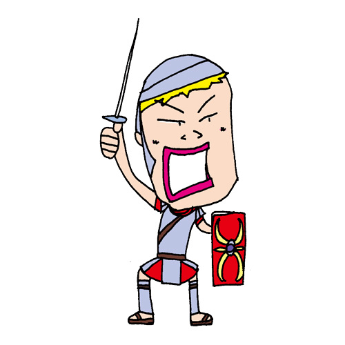 【無料イラスト素材】少しかわいいローマ時代の兵士【古代の戦士】