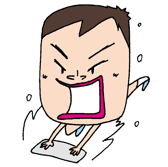 【無料イラスト素材】猛ダッシュで雑巾がけをする男子【大掃除】