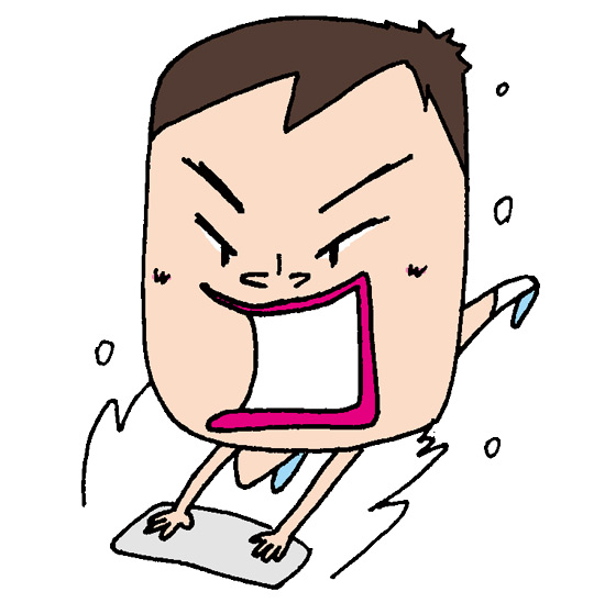 【無料イラスト素材】猛ダッシュで雑巾がけをする男子【大掃除】