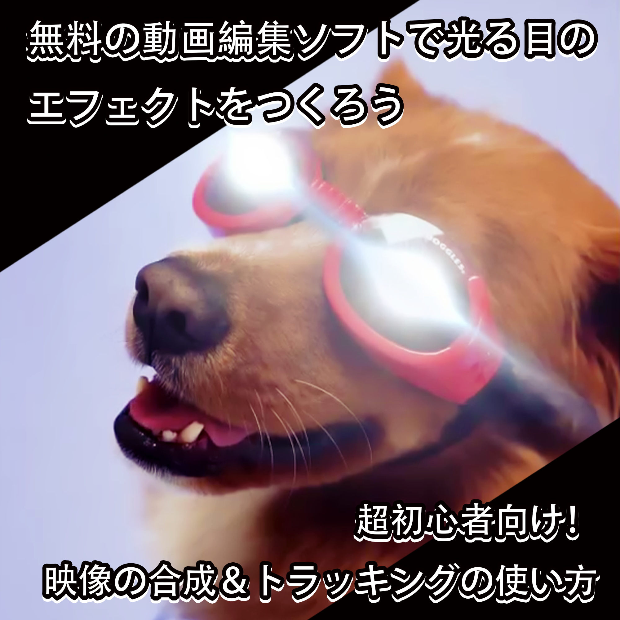 初心者向け！光る目のエフェクトを無料動画編集ソフトでつくろう＆映像合成とトラッキングの使い方
