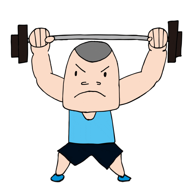 ・体操&筋肉トレーニングのバーベル上げ:静止画