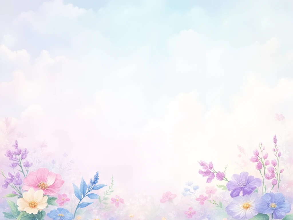 綺麗で淡く美しい幻想的な花の水彩画の背景壁紙画像_03