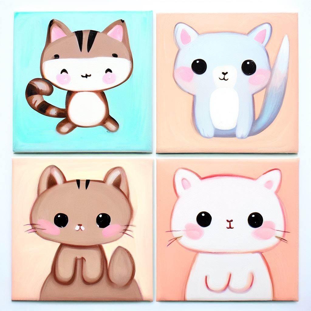 カラフルパステルカラーのかわいい動物アイコンの無料イラスト画像素材
