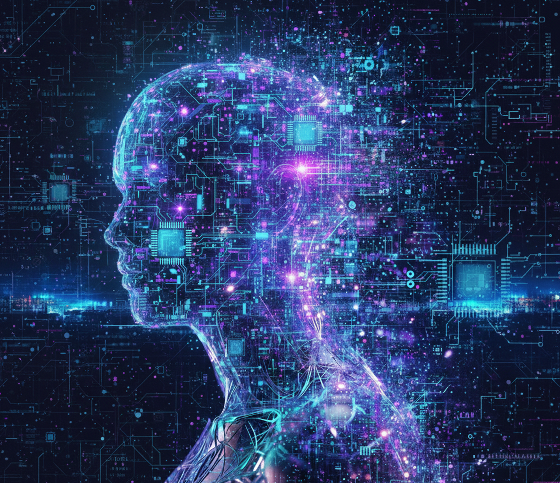 AI人工知能のロボットSFデジタル回路の無料イラスト背景画像素材_01