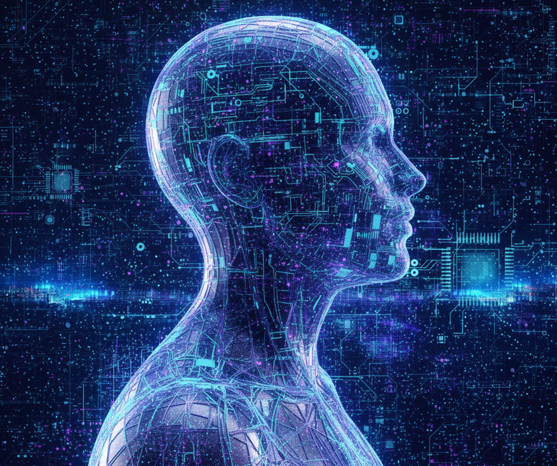 AI人工知能のロボットSFデジタル回路の無料イラスト背景画像素材_06