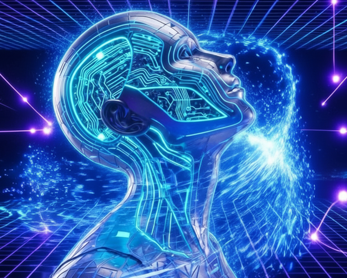 AI人工知能のロボットSFデジタル回路の無料イラスト背景画像素材_07