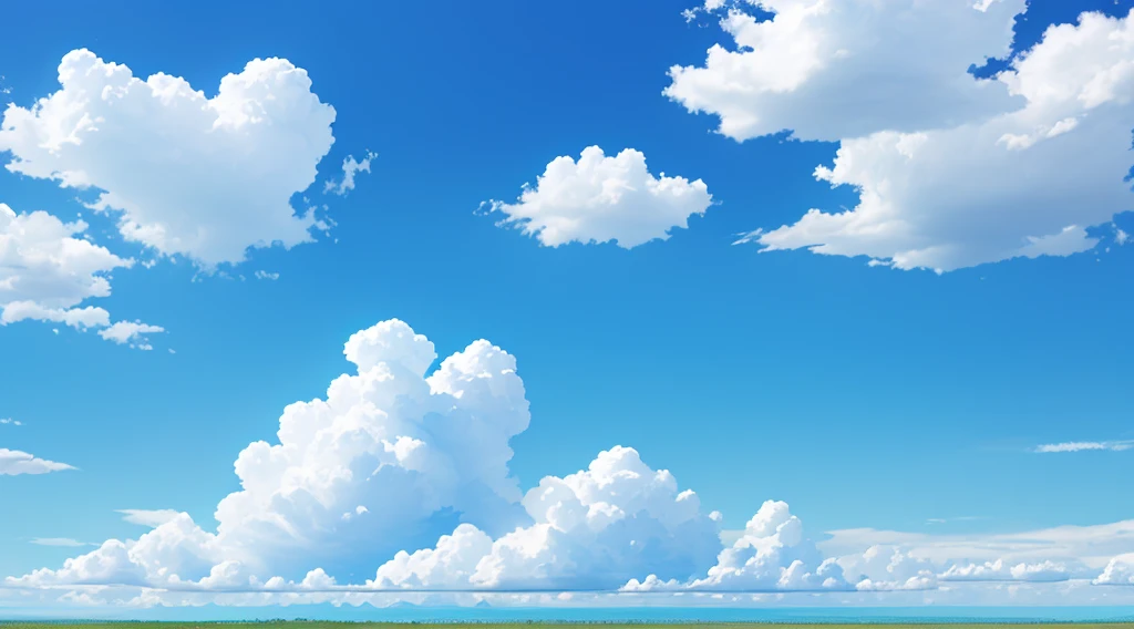 綺麗な地平線と美しい青空の幻想的な無料壁紙画像素材