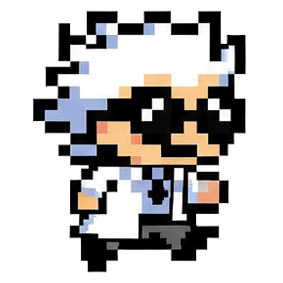 かわいい歩く博士のミニGIFピクセルアニメーション素材