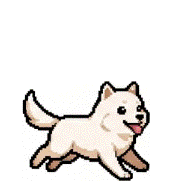 動くイラスト＆フリーGIFアニメーション！子犬の走るかわいいミニスタンプ風のピクセルGIFアニメ素材