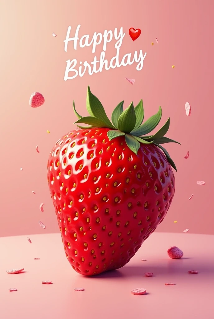 おしゃれな誕生日いちごのスマホ壁紙の無料画像素材