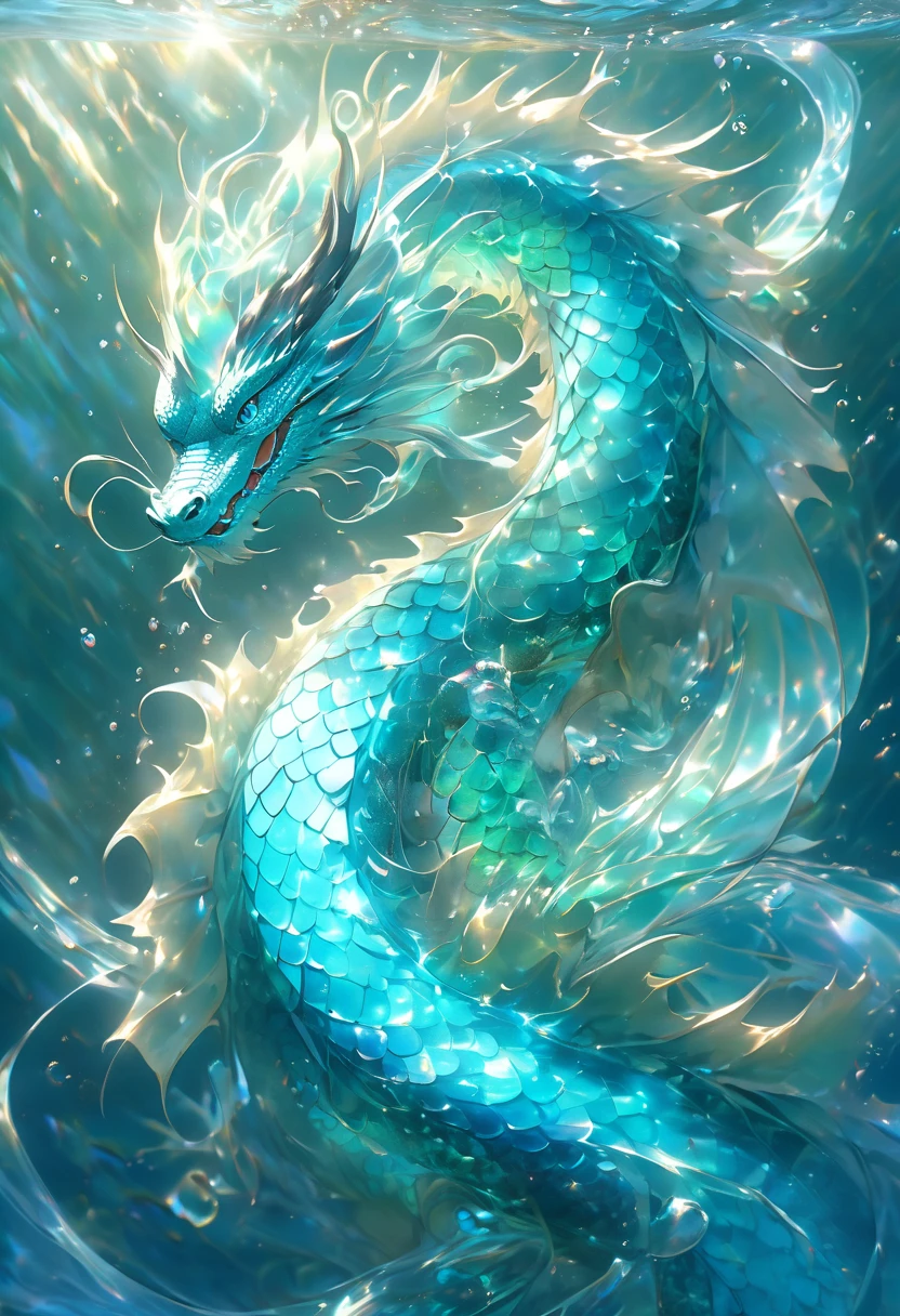 無料イラスト＆背景画像素材！かっこいい水晶龍＆海中の輝く美しいクリスタルドラゴンのスマホ壁紙