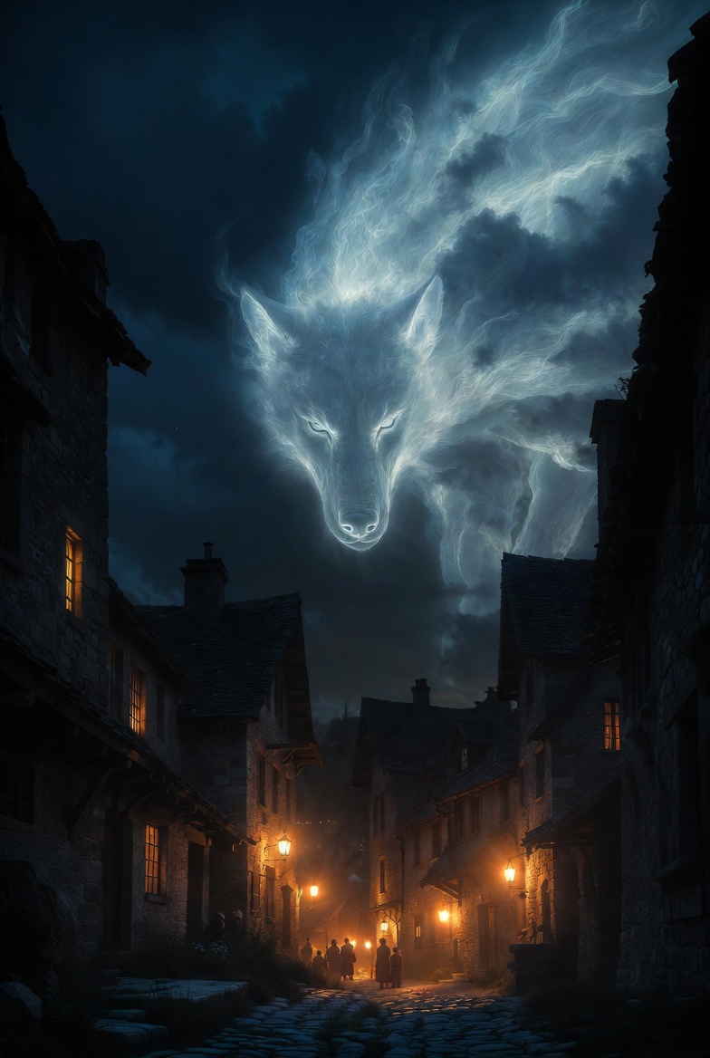 中世のファンタジーな超巨大生物と夜空の癒しな神秘的無料風景画像壁紙_04