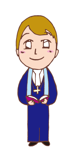 教会の牧師さんの無料イラスト画像素材 Church_Pastor