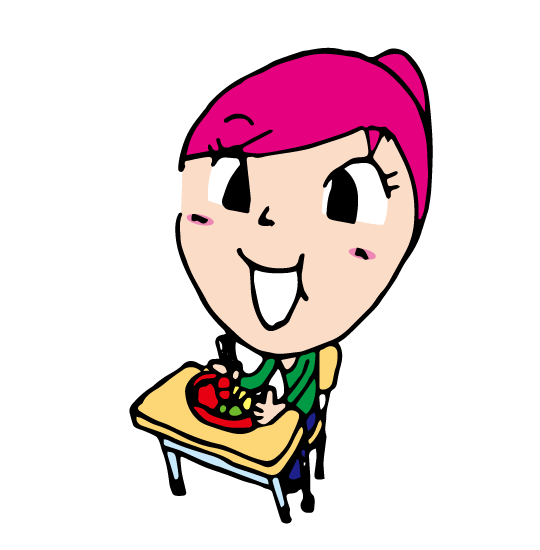 無料gifアニメーション素材 画像 お昼の食事でお弁当を食べる女子学生 学校で昼食中のカワイイ女子生徒 Free Illustlation くりえいてぃぶ