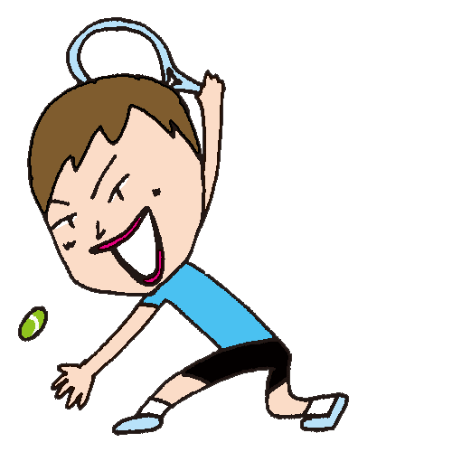 【無料アニメーションGIF素材＆画像】テニス選手のボールの打ち返しプレー