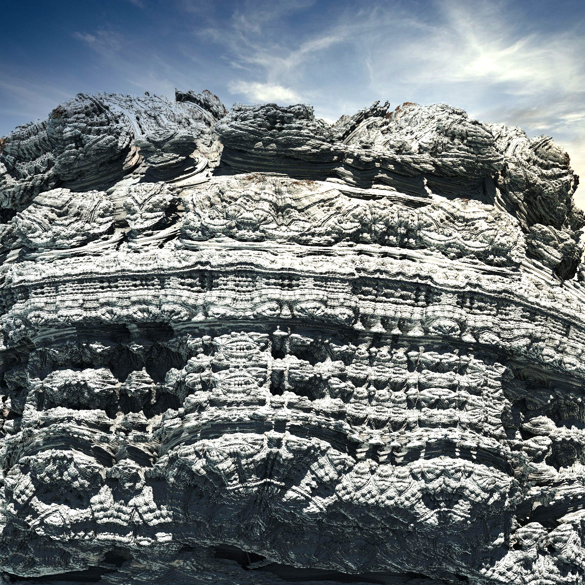 ・絶壁で冷たい岩肌＆冒険アドベンチャー風の山：リアル
