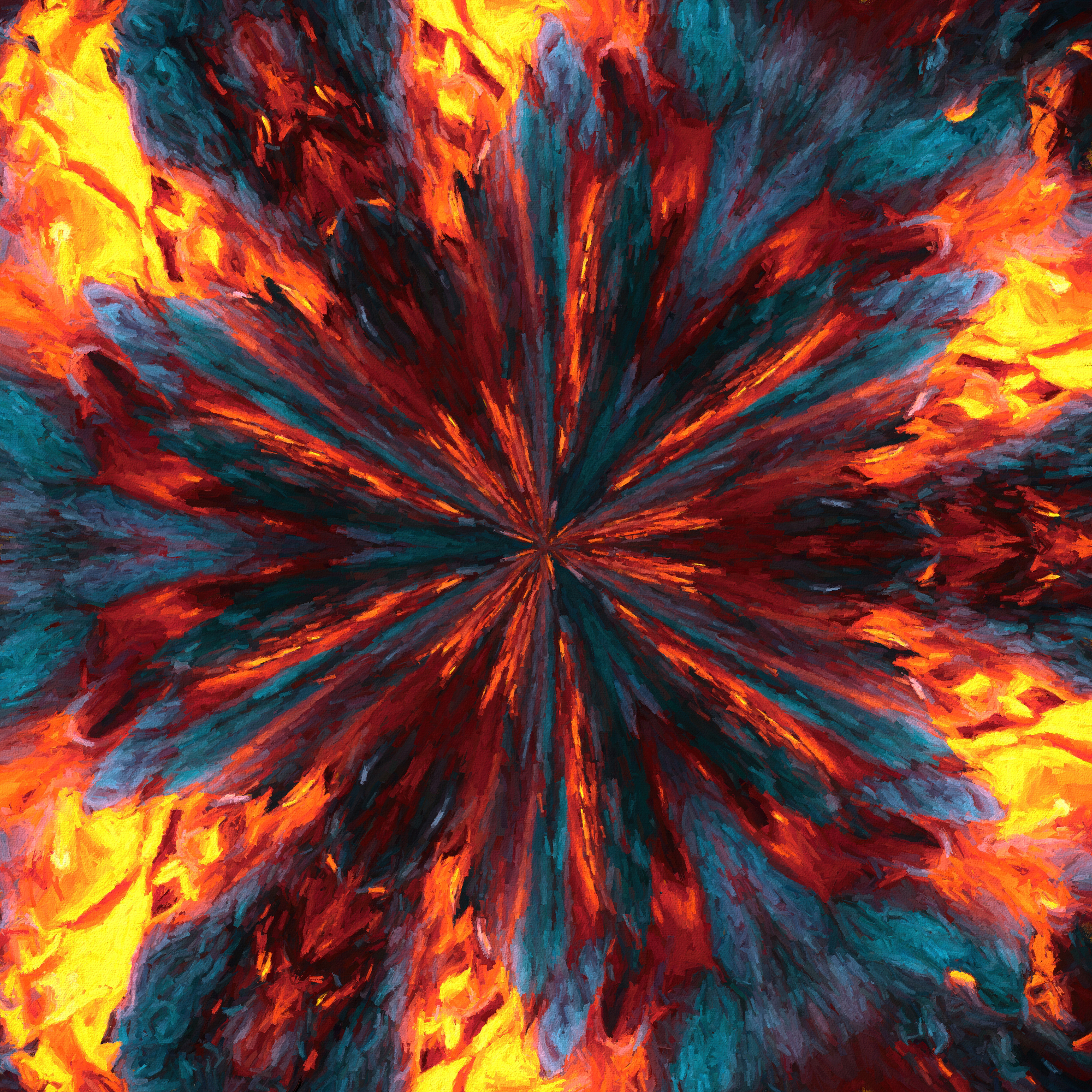 無料背景画像 火山の溶岩 マグマの集中線と炎 Free Illustlation くりえいてぃぶ