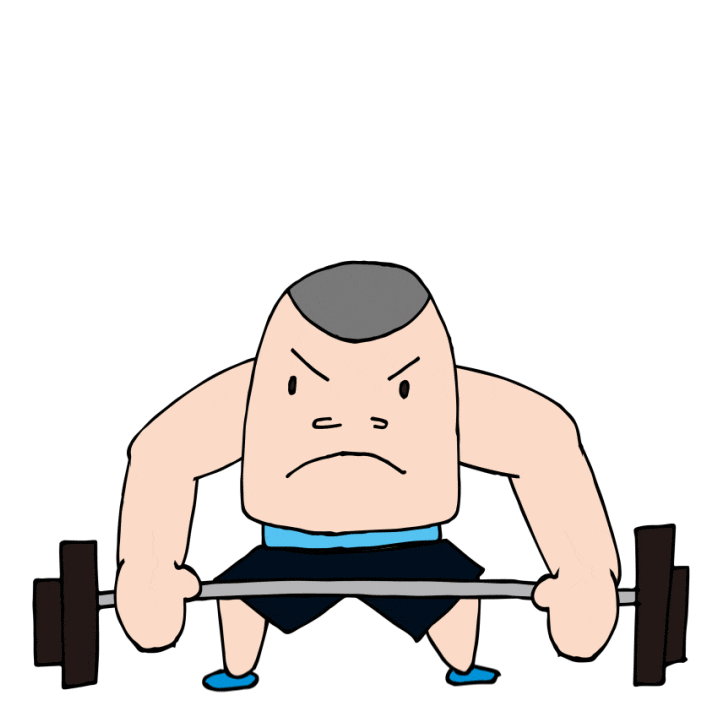 体操＆筋肉トレーニングのバーベル上げ：GIFアニメーション