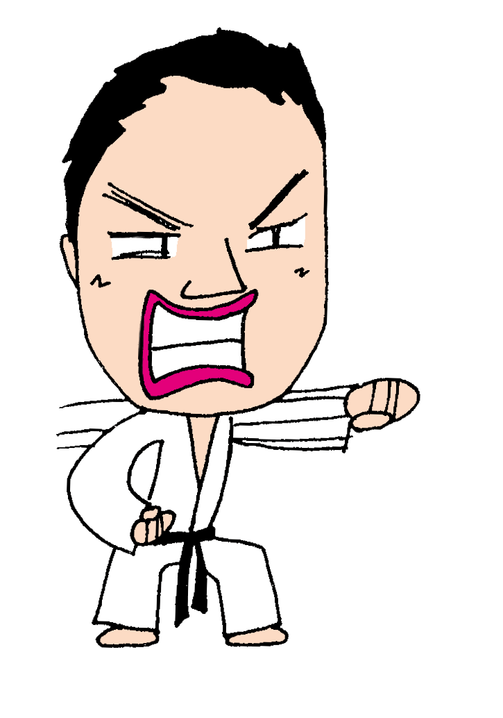 無料gifアニメーション素材 画像 拳法と武道家と格闘家の投げ技 パンチ 正拳突き Free Illustlation くりえいてぃぶ