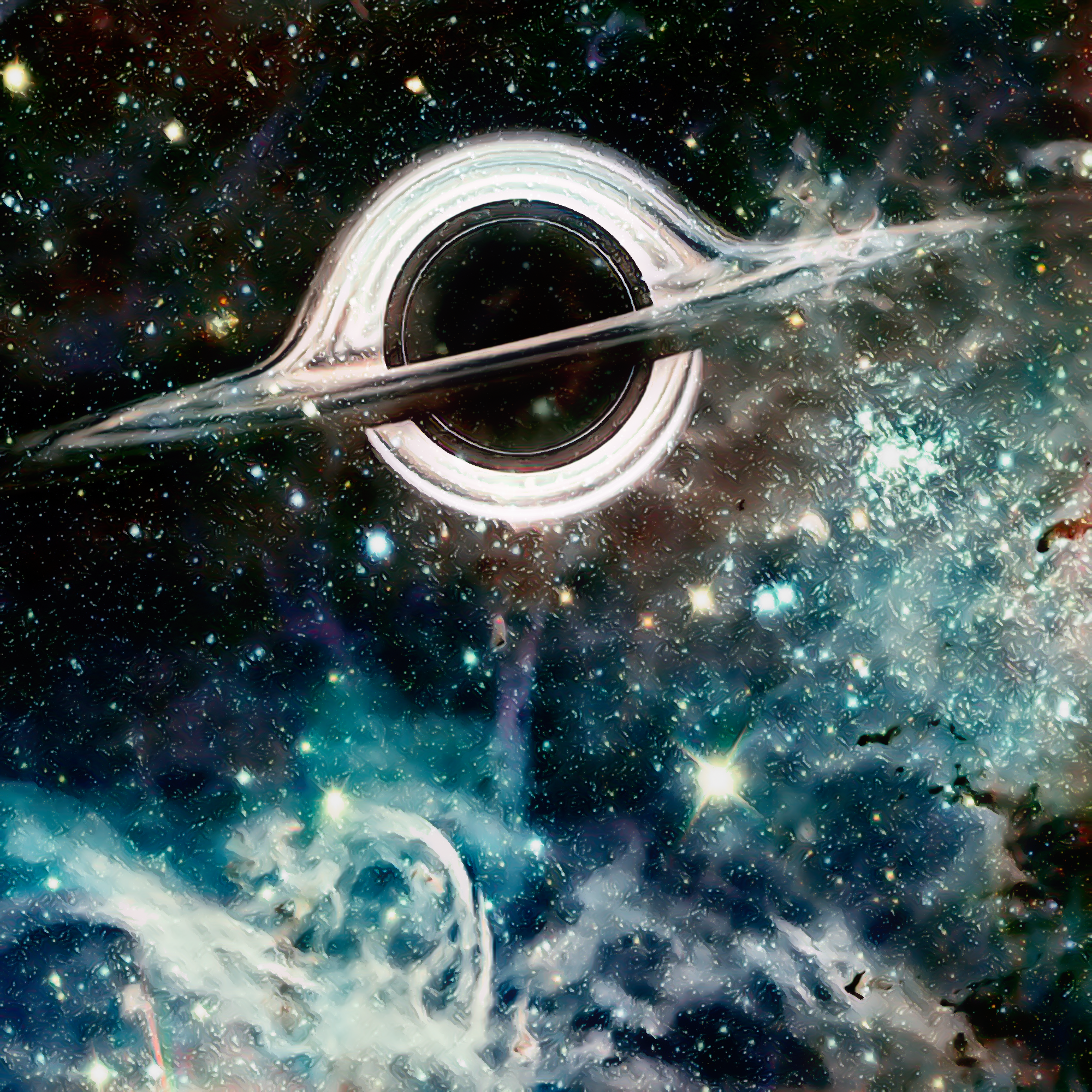 SF宇宙＆キラキラきれいな星と惑星：ブラックホール-2