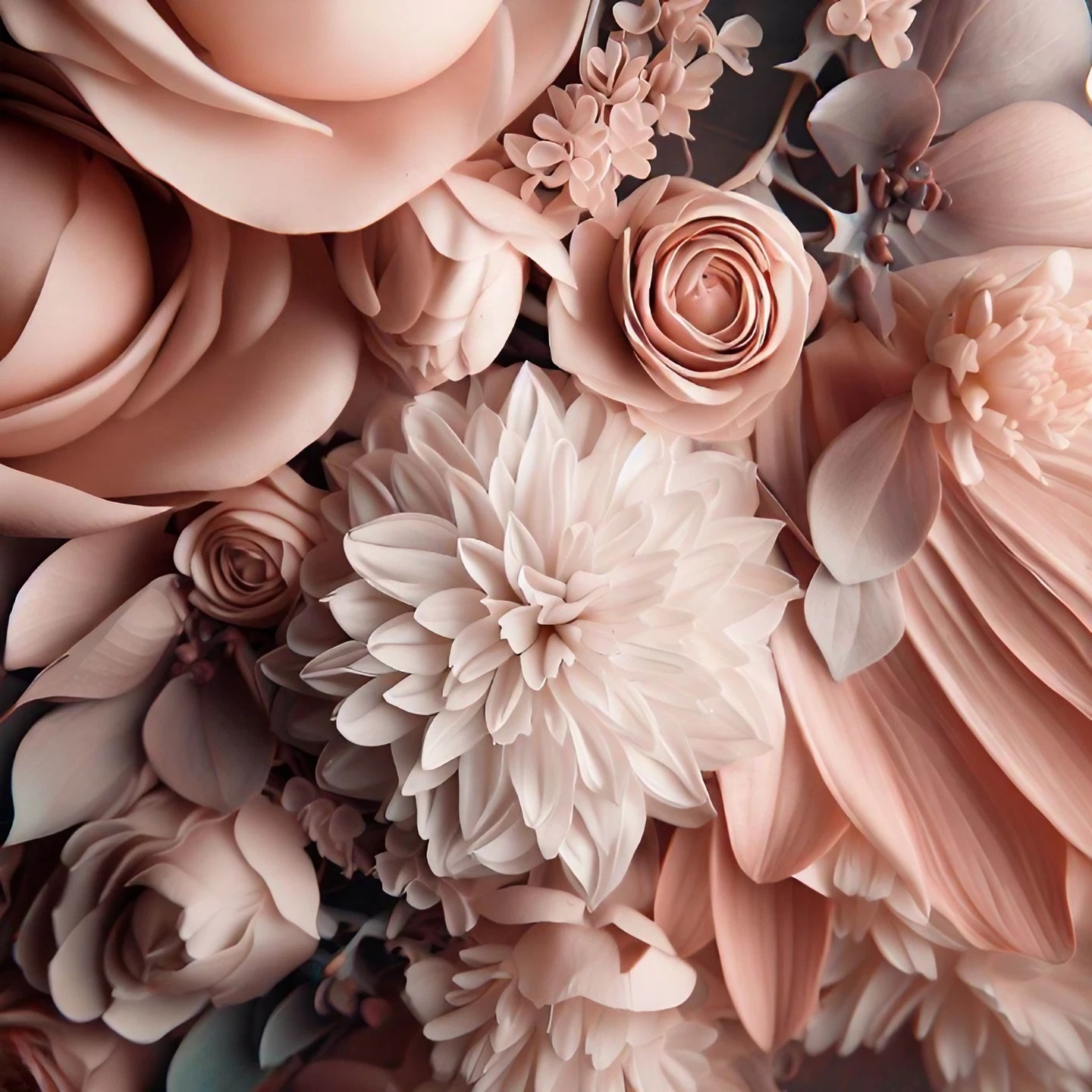 リアルで写真のようなピンクの花々＆スマホ壁紙用の背景画像素材