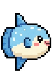 カワイイおよぐマンボウの動くイラストのGIFアニメーション無料素材