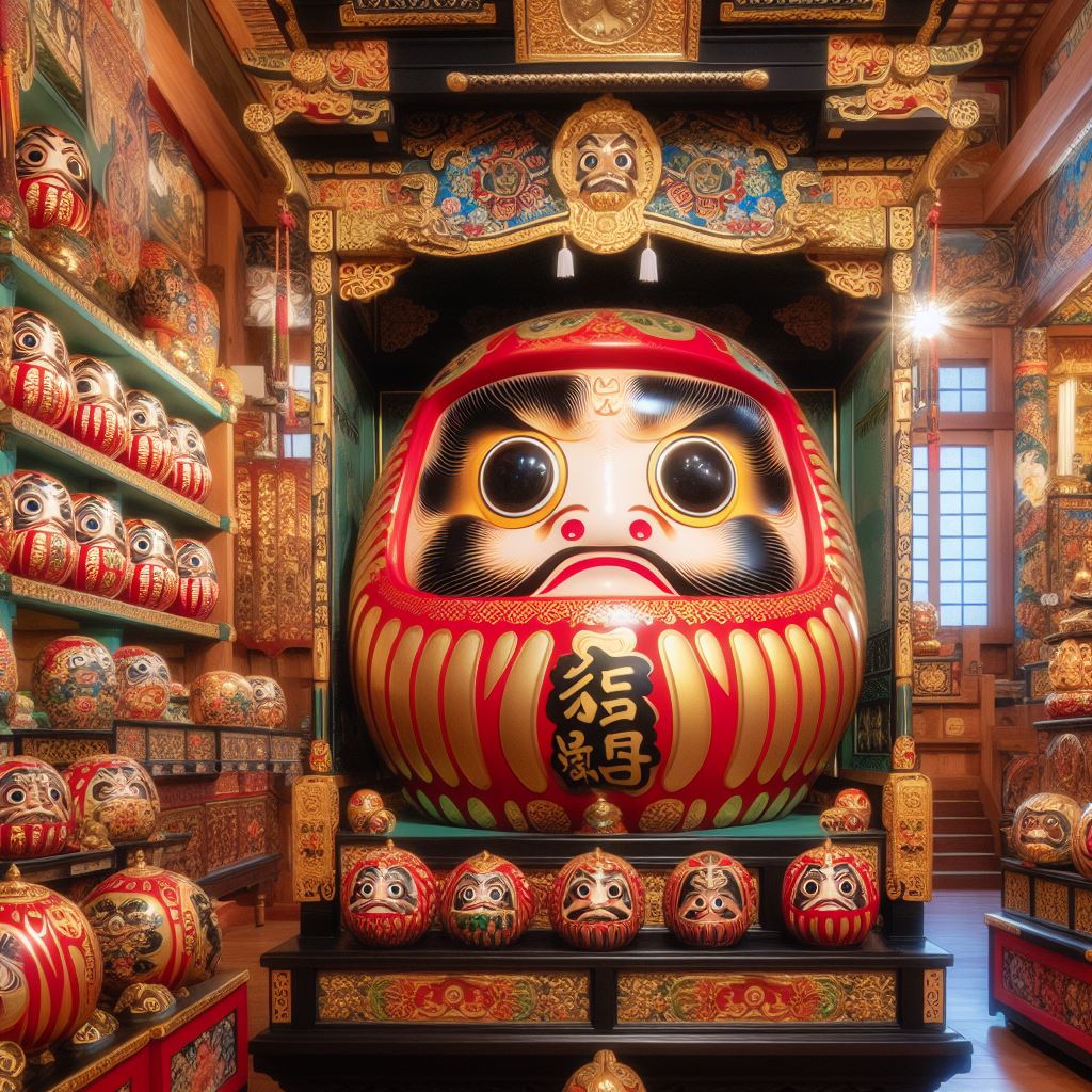 お土産とお祝いのダルマの置物＆日本の伝統文化の無料リアル写真風画像素材