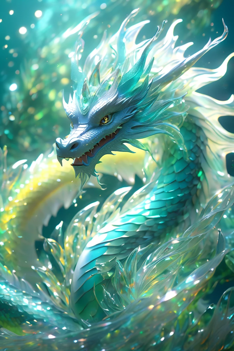 無料イラスト＆背景画像素材！かっこいい水晶龍＆海中の輝く美しいクリスタルドラゴンのスマホ壁紙